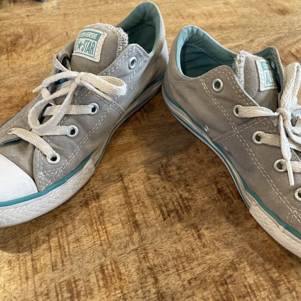 Converse Chuck Taylor All Star Sneakers Youth 3Y Gray Skateboard Casual 647682F